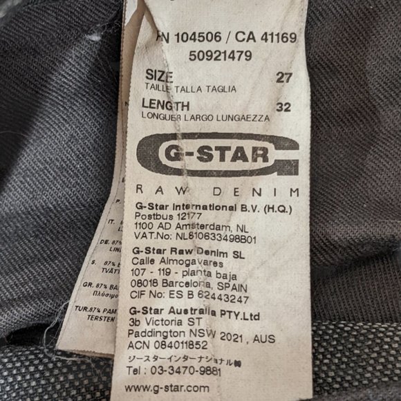 G-Star Raw 3301 PLUS SUDDEN STRAIGHT Metallic Black Women's Jeans Size W27 L32 - Picture 7 of 11